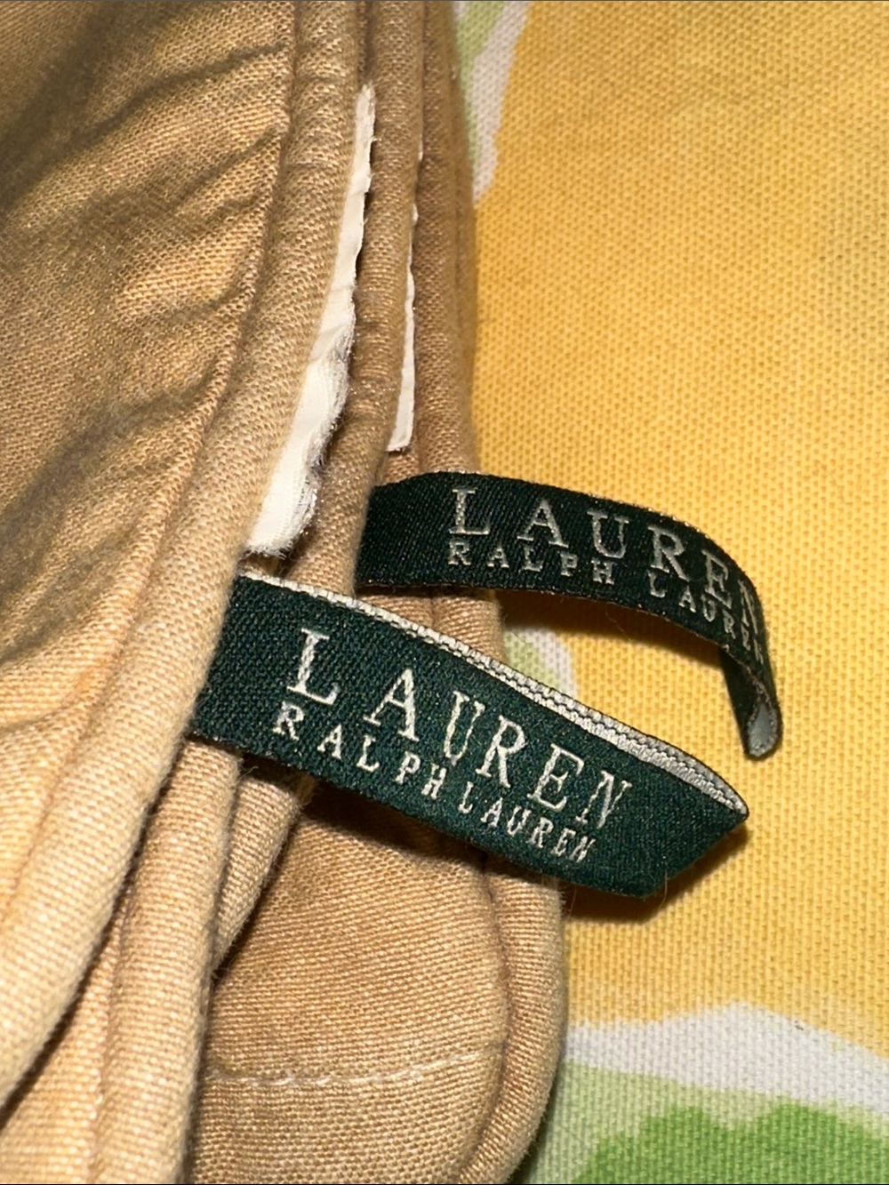 2 Ralph Lauren Lumbar Pillow Cover Warm Beige 13” x 26” - Picture 5 of 5
